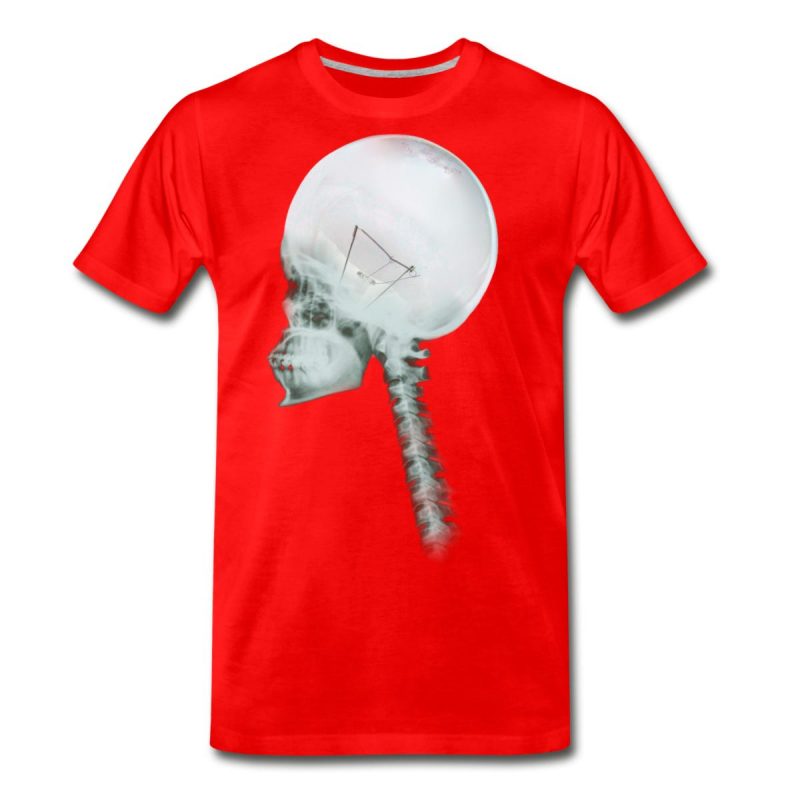 light bulb skull man cotton T-Shirt
