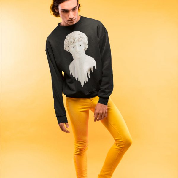 Men crewneck sweatshirt with Liquid Adonis print