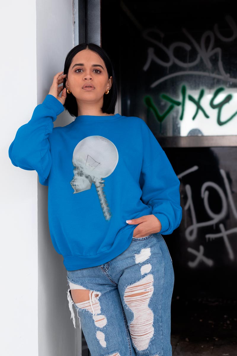 Women's sweatshirt with Light Bulb Skull print
