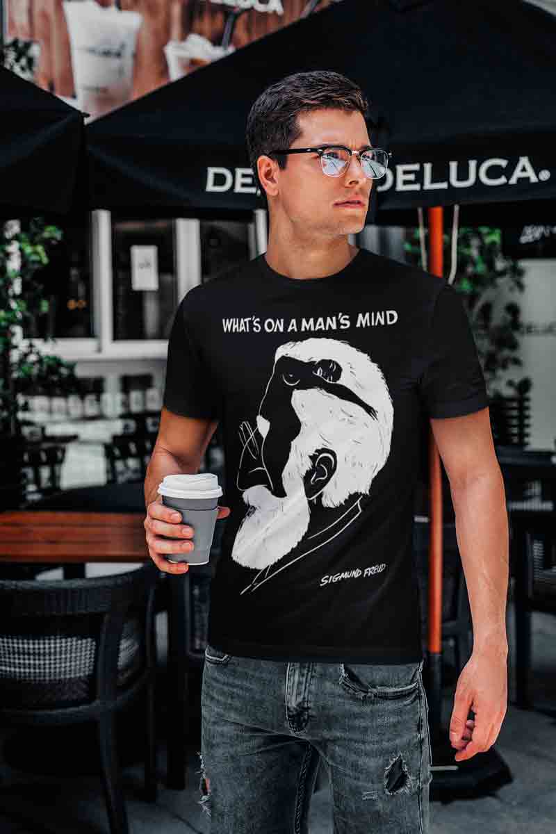 Men's T-shirt Sigmund Freud, what's on a man's mind print