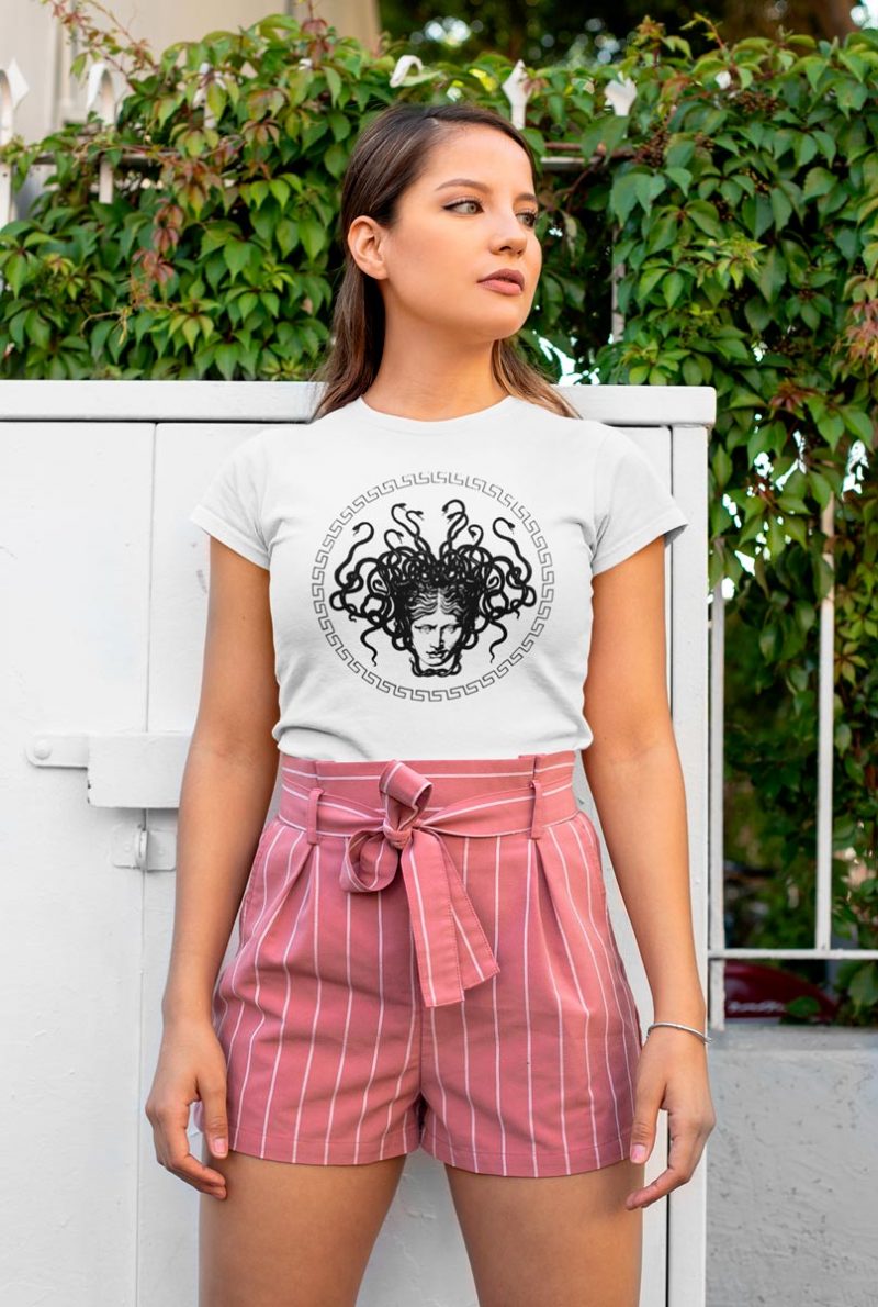 woman’s T-shirt with Medusa Head print